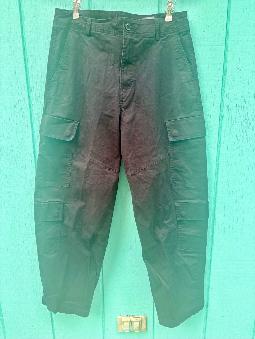 H&M Loose Fit Coupe Ample Cargo Men's Pants in Blace Size 32
